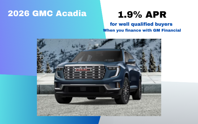 2026 GMC Acadia 1.9% APR