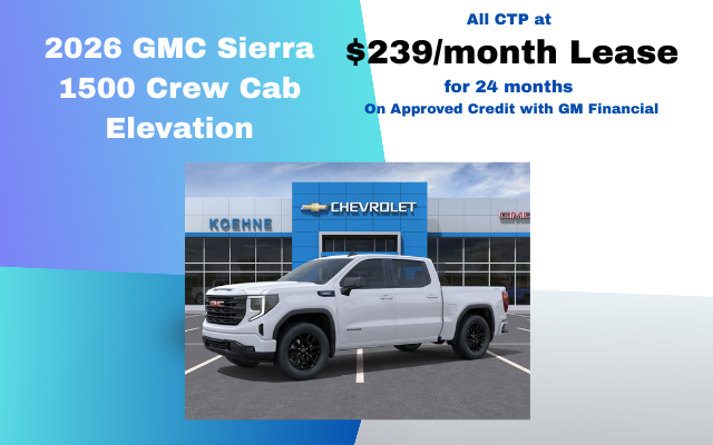 2026 GMC Sierra Crew Cab CTP $239/Month